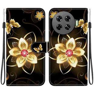 For Tecno Spark 20 Pro+ 4G Crystal Texture Colored Drawing Leather Phone Case(Gold Flower)