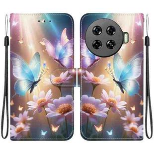 For Tecno Spark 20 Pro+ 4G Crystal Texture Colored Drawing Leather Phone Case(Butterfly Love Flower)