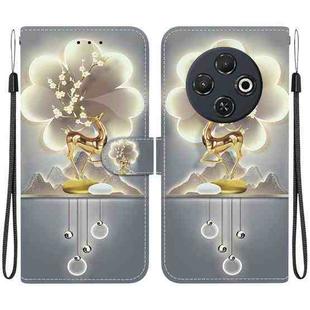 For Tecno Spark 30C Crystal Texture Colored Drawing Leather Phone Case(Elephants)