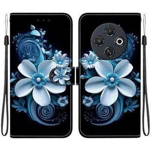 For Tecno Spark 30C Crystal Texture Colored Drawing Leather Phone Case(Black Orchid)