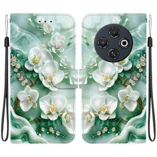 For Tecno Spark 30C Crystal Texture Colored Drawing Leather Phone Case(Jade Flowers)