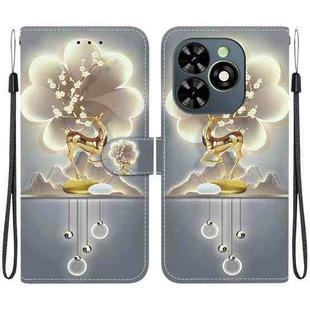 For Tecno Spark GO 2024 / 20C / Pop 8 Crystal Texture Colored Drawing Leather Phone Case(Sika Deer)