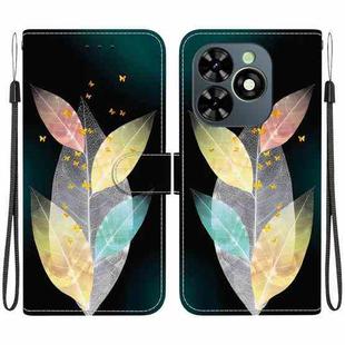 For Tecno Spark GO 2024 / 20C / Pop 8 Crystal Texture Colored Drawing Leather Phone Case(Colored Leaves)