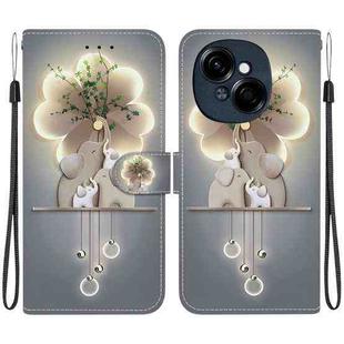 For Tecno Spark GO 1 / Pop 9 Pro Crystal Texture Colored Drawing Leather Phone Case(Elephants)