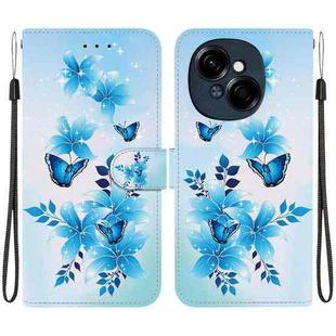 For Tecno Spark GO 1 / Pop 9 Pro Crystal Texture Colored Drawing Leather Phone Case(Blue Butterflies)