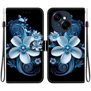 For Tecno Spark GO 1 / Pop 9 Pro Crystal Texture Colored Drawing Leather Phone Case(Black Orchid)