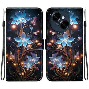 For Tecno Spark GO 1 / Pop 9 Pro Crystal Texture Colored Drawing Leather Phone Case(Little Lantern Flower)