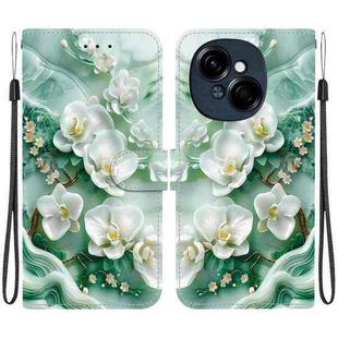 For Tecno Spark GO 1 / Pop 9 Pro Crystal Texture Colored Drawing Leather Phone Case(Jade Flowers)