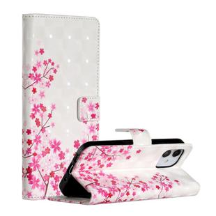 For iPhone 12 / 12 Pro 3D Painted Pattern Horizontal Flip Leather Case with Holder & Card Slots & Photo Frame & Wallet(Cherry Blossoms)