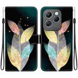 For Infinix Hot 40 / 40 Pro Crystal Texture Colored Drawing Leather Phone Case(Colored Leaves)