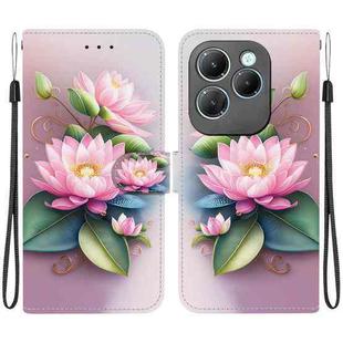 For Infinix Hot 40 / 40 Pro Crystal Texture Colored Drawing Leather Phone Case(Lotus)