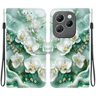 For Infinix Hot 40 / 40 Pro Crystal Texture Colored Drawing Leather Phone Case(Jade Flowers)