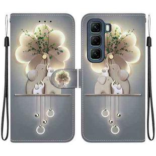 For Infinix Hot 50 5G Crystal Texture Colored Drawing Leather Phone Case(Elephants)