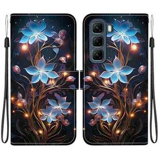 For Infinix Hot 50 5G Crystal Texture Colored Drawing Leather Phone Case(Little Lantern Flower)