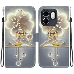 For Infinix Hot 50i / Smart 9 Crystal Texture Colored Drawing Leather Phone Case(Sika Deer)