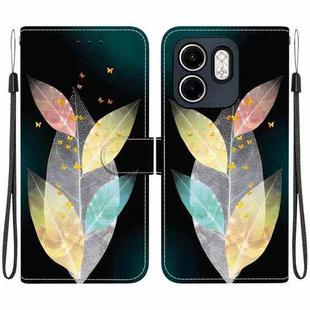 For Infinix Hot 50i / Smart 9 Crystal Texture Colored Drawing Leather Phone Case(Colored Leaves)