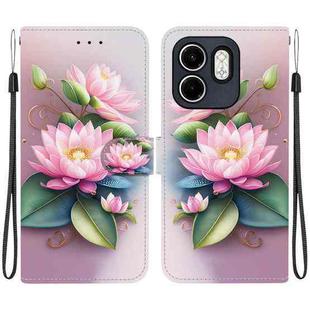 For Infinix Hot 50i / Smart 9 Crystal Texture Colored Drawing Leather Phone Case(Lotus)