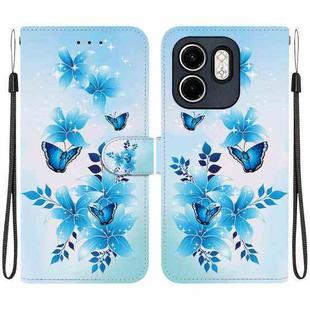 For Infinix Hot 50i / Smart 9 Crystal Texture Colored Drawing Leather Phone Case(Blue Butterflies)