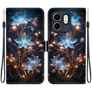 For Infinix Hot 50i / Smart 9 Crystal Texture Colored Drawing Leather Phone Case(Little Lantern Flower)