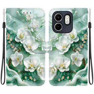 For Infinix Hot 50i / Smart 9 Crystal Texture Colored Drawing Leather Phone Case(Jade Flowers)