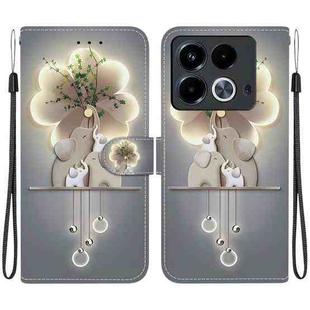 For Infinix Note 40 4G Crystal Texture Colored Drawing Leather Phone Case(Elephants)