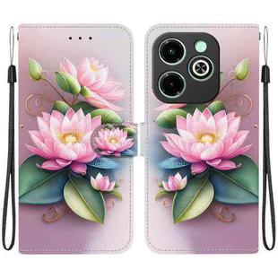 For Infinix Smart 8 / HD / Hot 40i Crystal Texture Colored Drawing Leather Phone Case(Lotus)