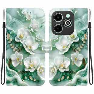 For Infinix Smart 8 / HD / Hot 40i Crystal Texture Colored Drawing Leather Phone Case(Jade Flowers)