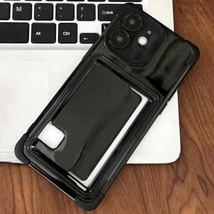 For iPhone 11 Macaron Color Side Card Slot TPU Phone Case(Black)