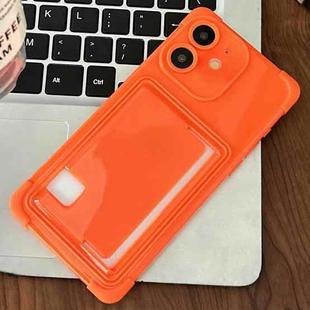 For iPhone 11 Macaron Color Side Card Slot TPU Phone Case(Orange)