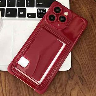 For iPhone 11 Pro Max Macaron Color Side Card Slot TPU Phone Case(Red)