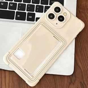 For iPhone 11 Pro Max Macaron Color Side Card Slot TPU Phone Case(White)