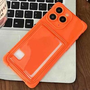 For iPhone 11 Pro Max Macaron Color Side Card Slot TPU Phone Case(Orange)