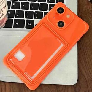 For iPhone 13 Macaron Color Side Card Slot TPU Phone Case(Orange)