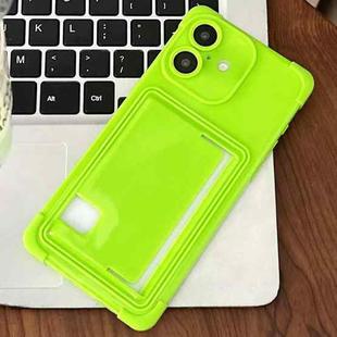 For iPhone 16 Macaron Color Side Card Slot TPU Phone Case(Green)