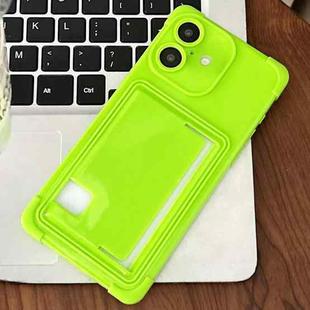 For iPhone 16 Plus Macaron Color Side Card Slot TPU Phone Case(Green)