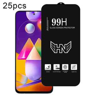 For Samsung Galaxy M31s 25pcs High Aluminum Large Arc Full Screen Tempered Glass Film