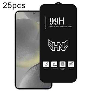 For Samsung Galaxy S24 5G 25pcs 0.18mm High Aluminum Large Arc Full Screen Tempered Glass Film, Support Fingerprint Unlocking