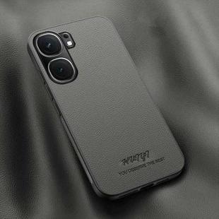 For vivo iQOO Neo9 HUIYI Leather Magnetic Phone Case(Grey)