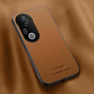 For vivo S20 Pro HUIYI Leather Magnetic Phone Case(Brown)