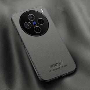 For vivo X200 HUIYI Leather Magnetic Phone Case(Grey)