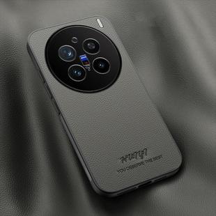 For vivo X200 Pro HUIYI Leather Magnetic Phone Case(Grey)