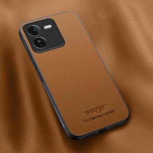 For vivo iQOO Z9 HUIYI Leather Magnetic Phone Case(Brown)