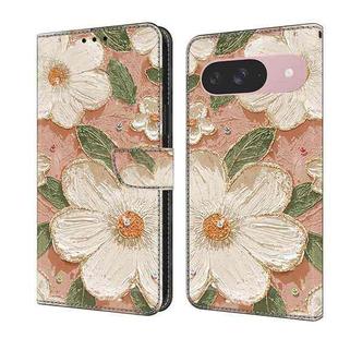 For Google Pixel 9 / 9 Pro Fresh Painted Leather Phone Case(Sunflower)