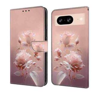 For Google Pixel 8 Fresh Painted Leather Phone Case(Ceramic Flowers)