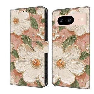 For Google Pixel 8 Fresh Painted Leather Phone Case(Sunflower)