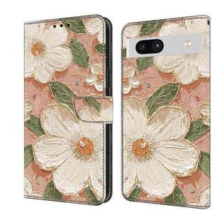 For Google Pixel 8a Fresh Painted Leather Phone Case(Sunflower)