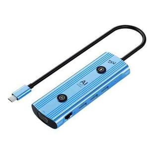 YCE V172 12 in 1 USB-C / Type-C HUB Adapter AI Docking Station(Blue)
