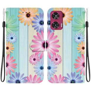 For Motorola Edge 50 Fusion Crystal Texture Colored Drawing Leather Phone Case(Sunflowers)