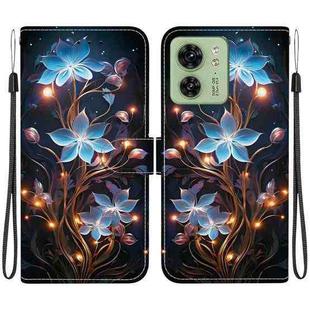 For Motorola Edge 40 Crystal Texture Colored Drawing Leather Phone Case(Little Lantern Flower)