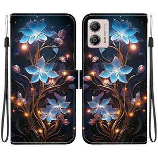 For Motorola Moto G13 / G23 / G53 Crystal Texture Colored Drawing Leather Phone Case(Little Lantern Flower)